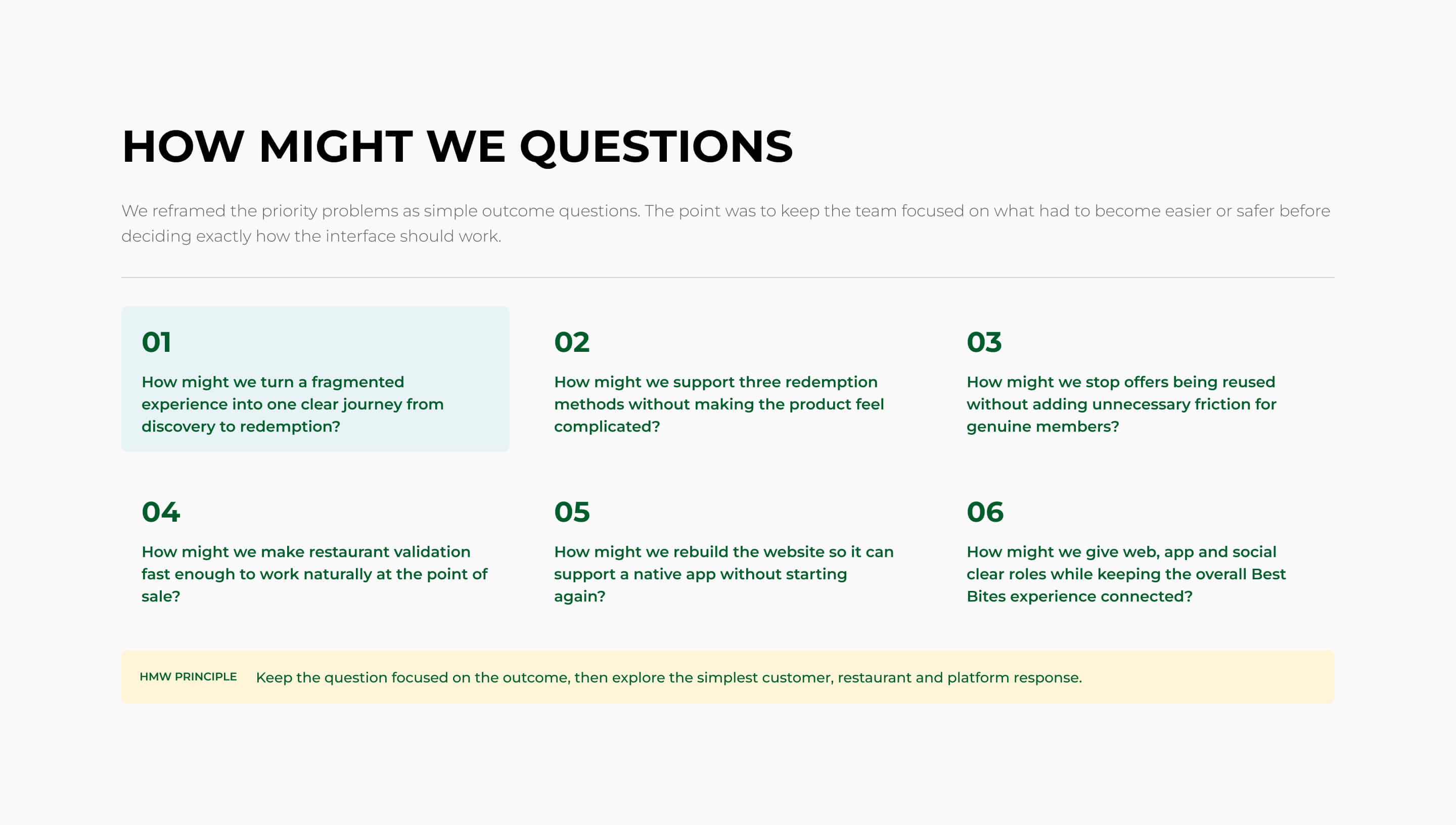 Best Bites How Might We questions
