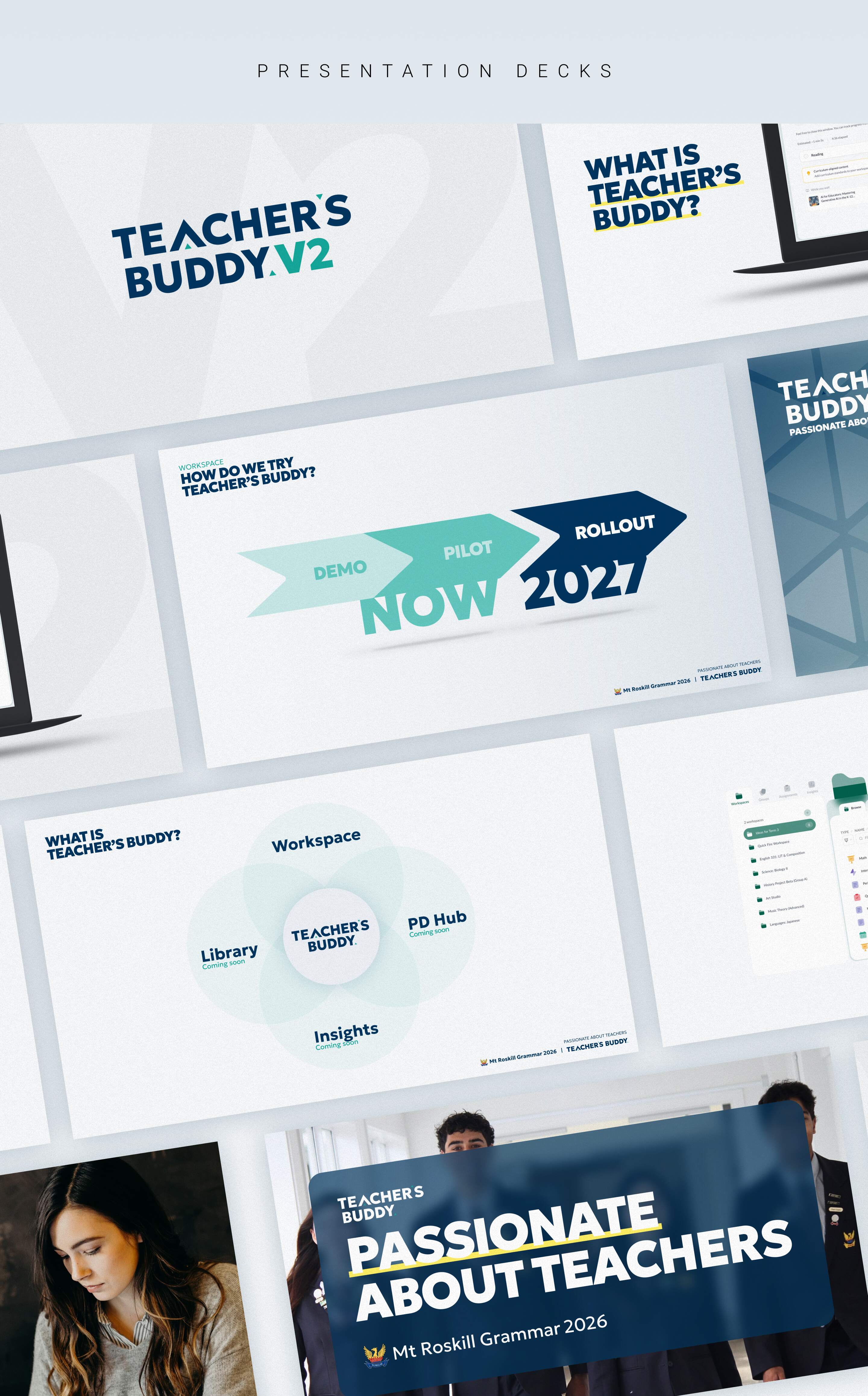 Teacher's Buddy presentation design system and templates