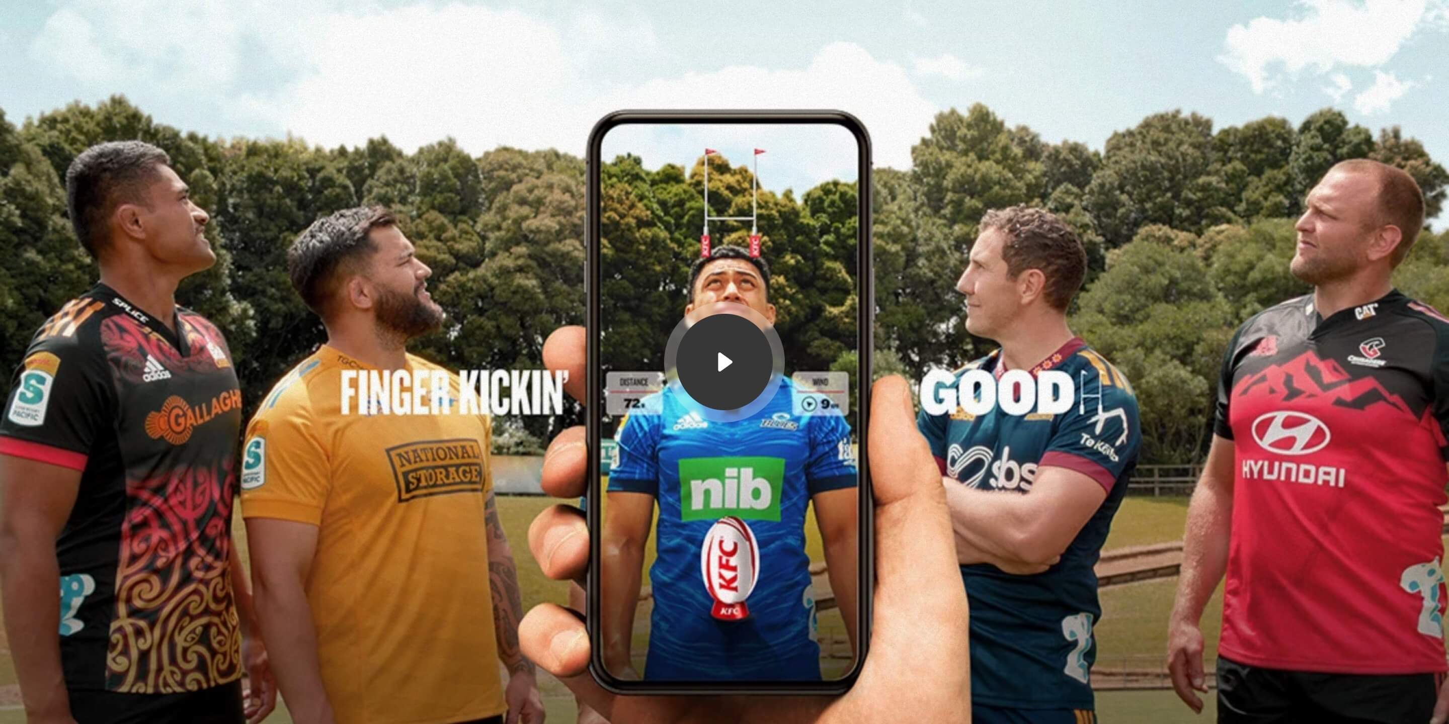 KFC Kicking Game campaign featuring Super Rugby players