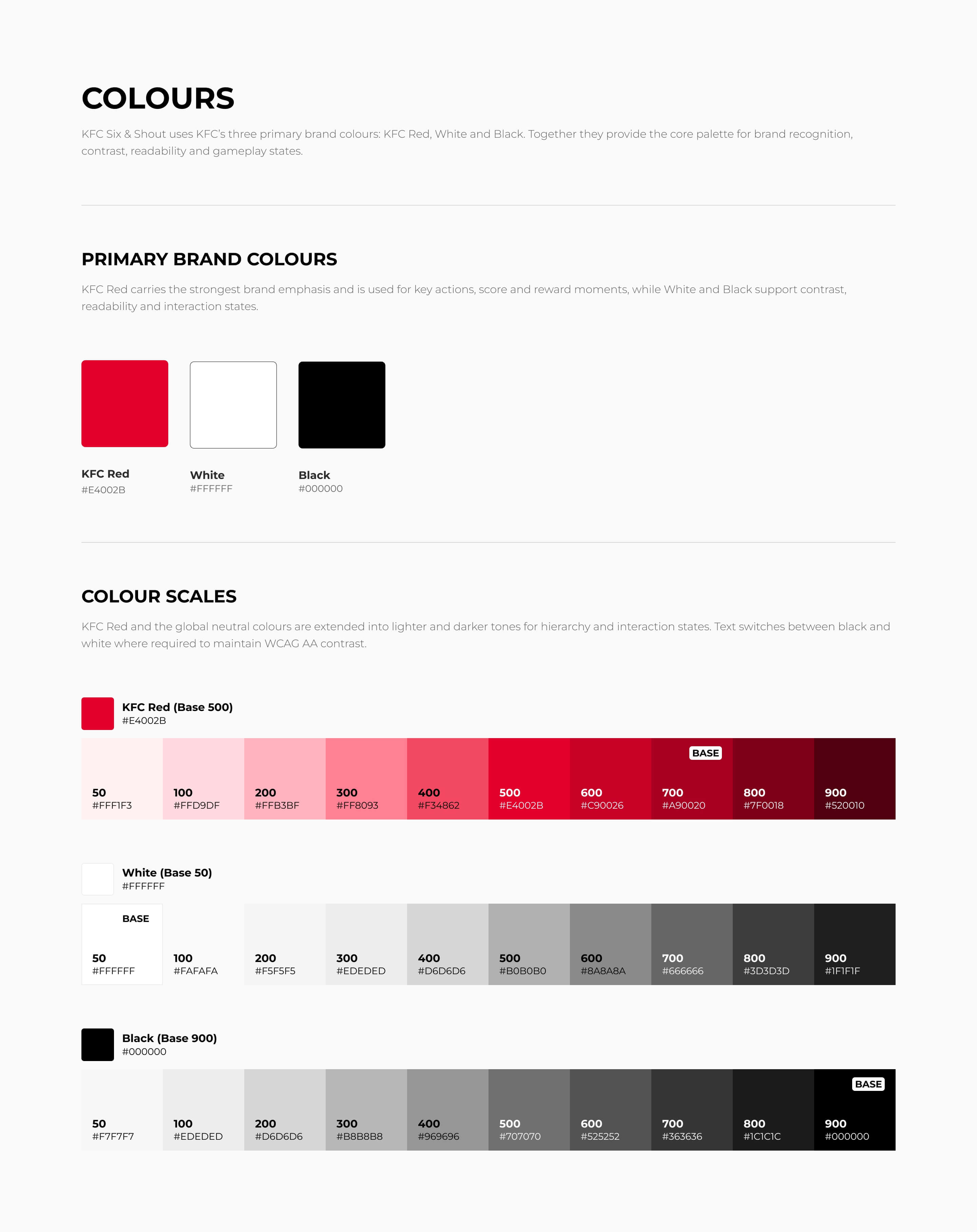 KFC Six & Shout colour system