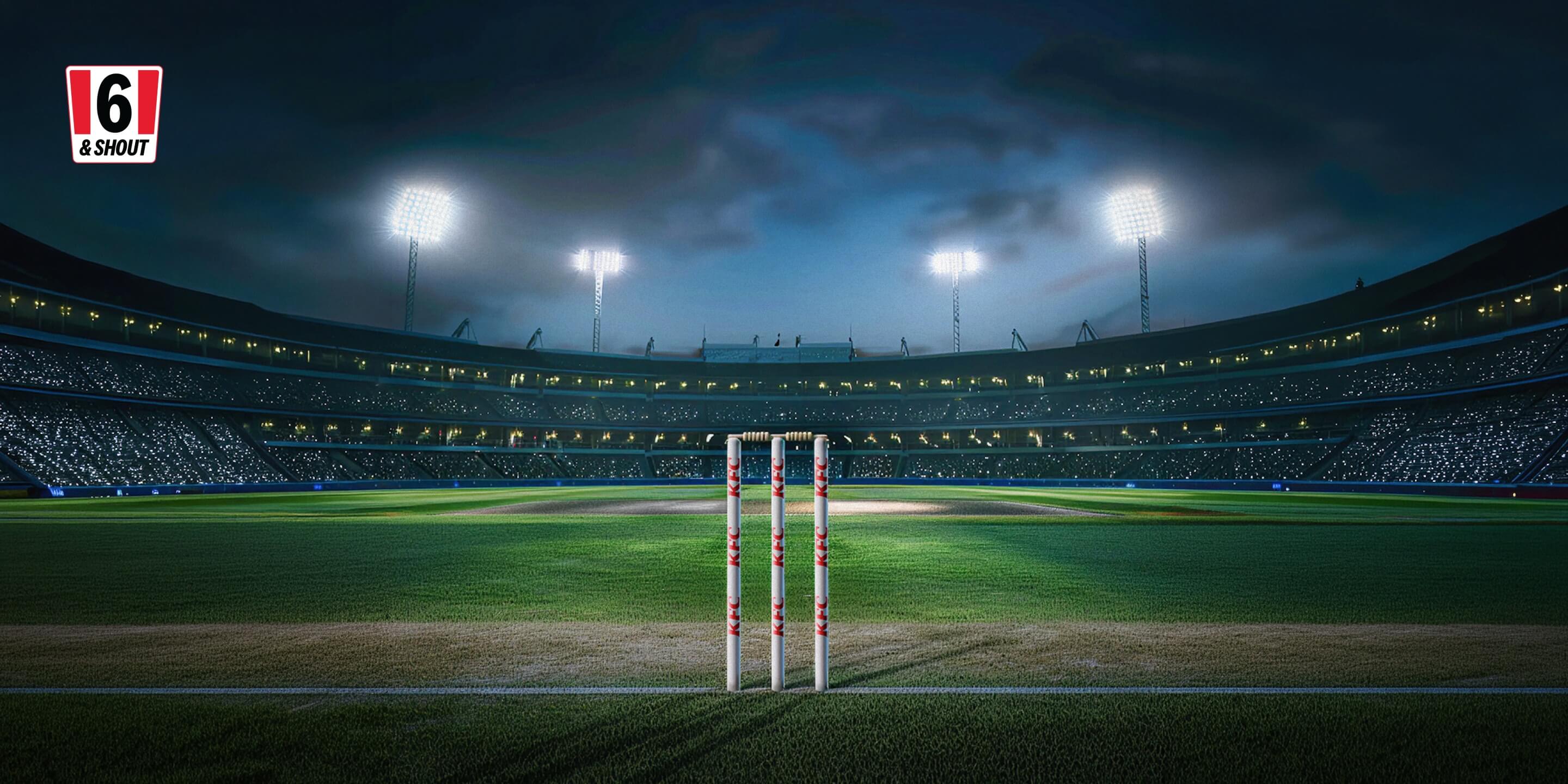 KFC Six & Shout cricket stadium campaign visual