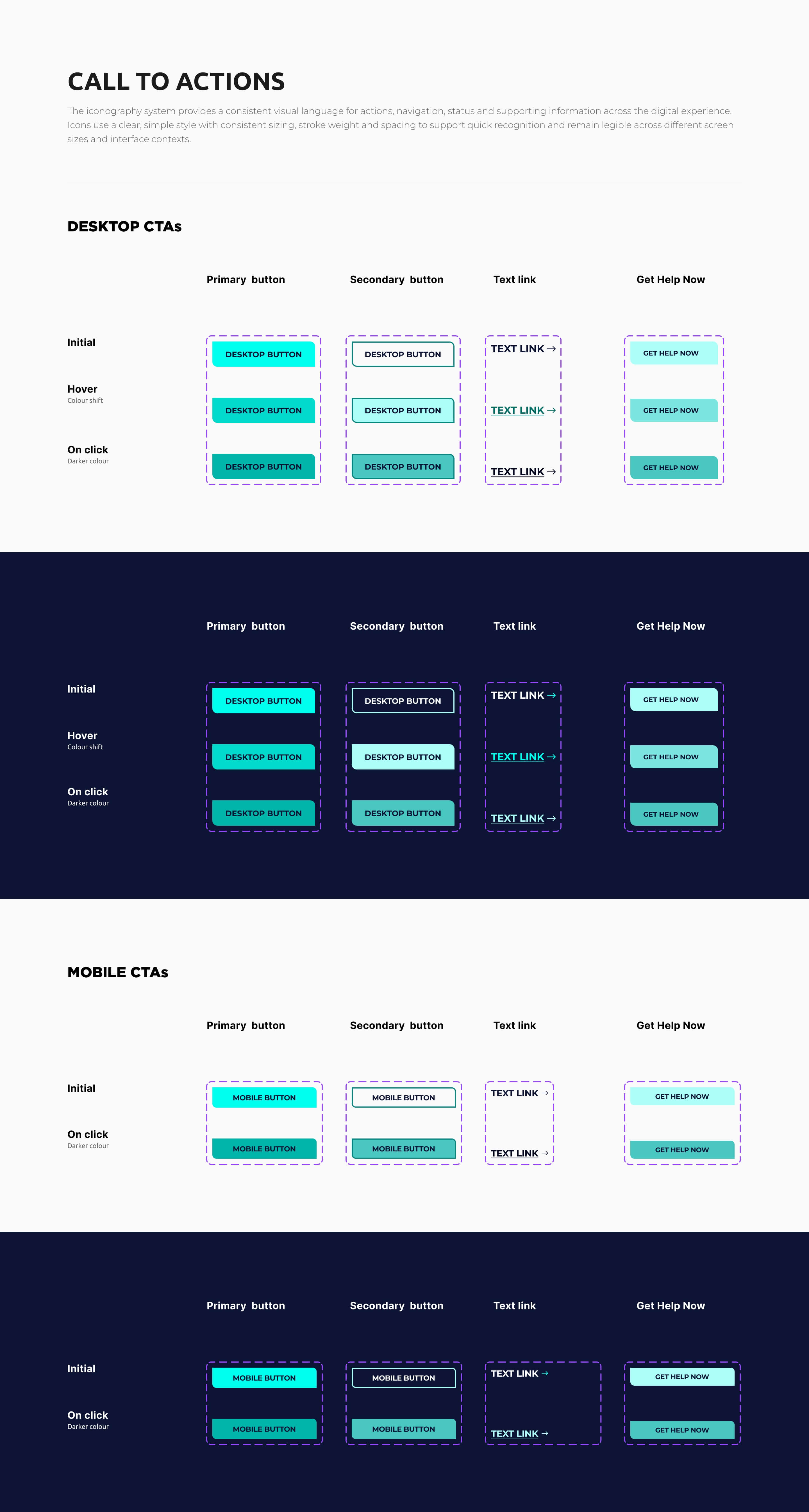 Oyster Property call-to-action patterns and component states