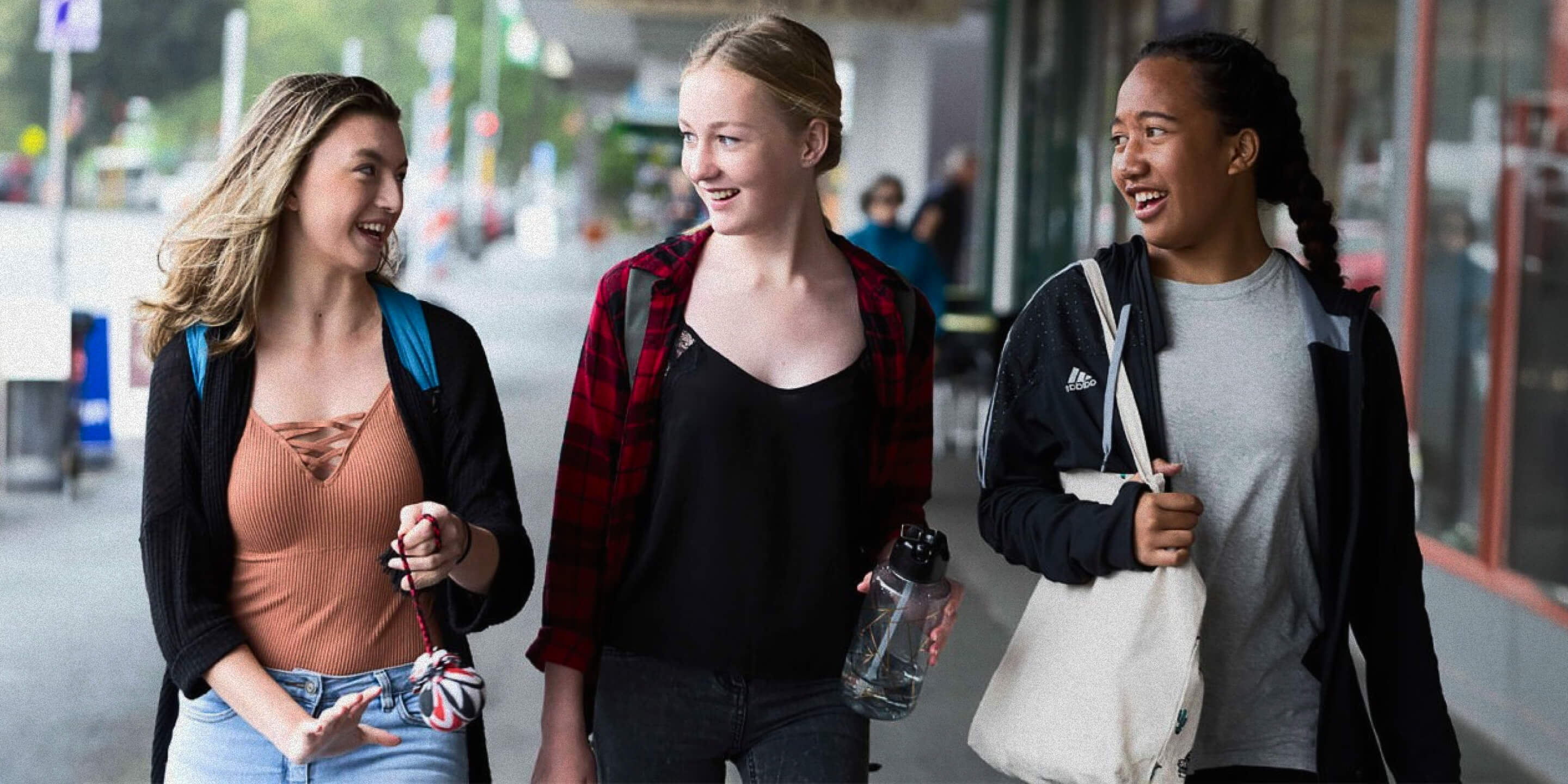 Young people walking together in central Auckland