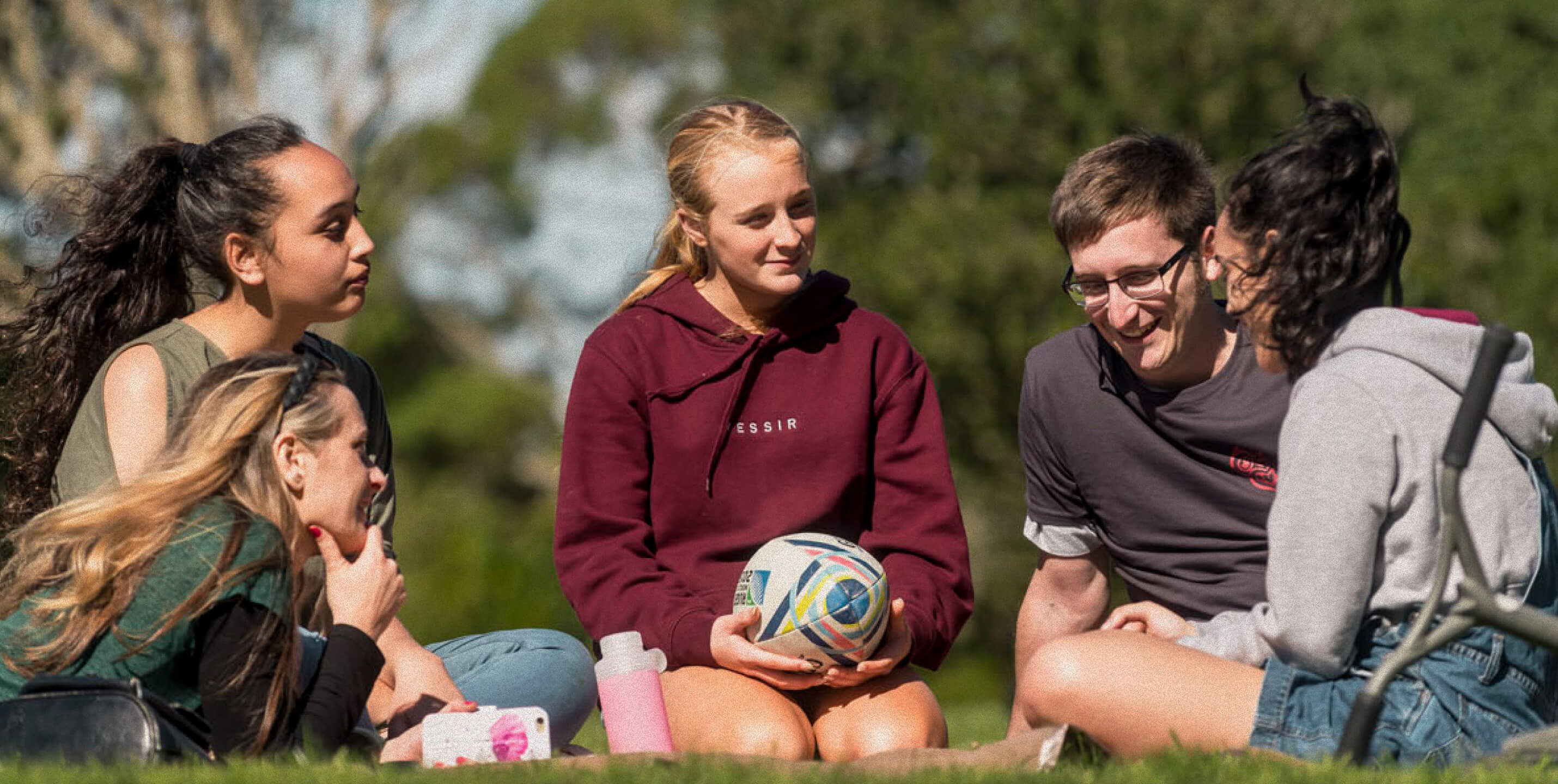 Young people spending time together outdoors