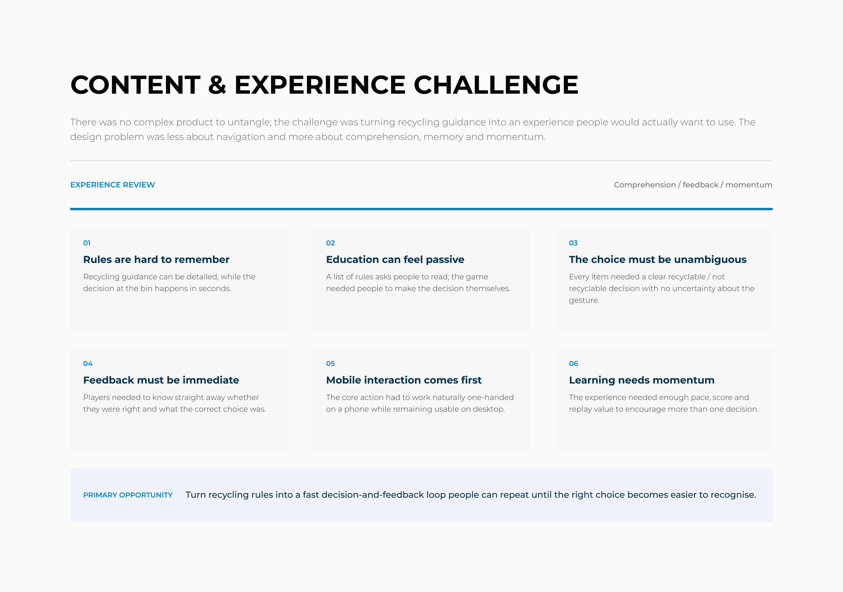 Recycle Right content and experience challenges